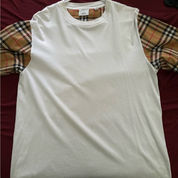 Burberry White and Plaid Men's Shirt